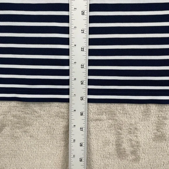 Nike x Michigan Wolverines Polo Shirt Men Medium Blue White Striped Performance - Picture 8 of 9